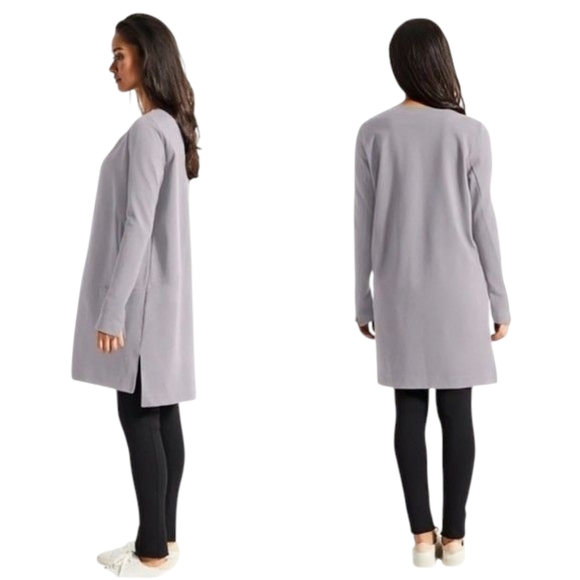 Fig Trailhead Blazer Career Effortless Professional Mature Women M Grey Pockets - Picture 3 of 14